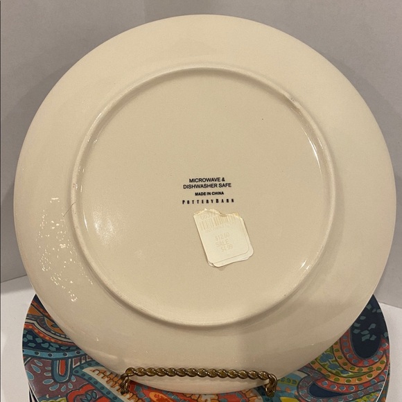 NWT Pottery Barn Retired Set of 6 Ana Paisley 9” Plates - Picture 2 of 3